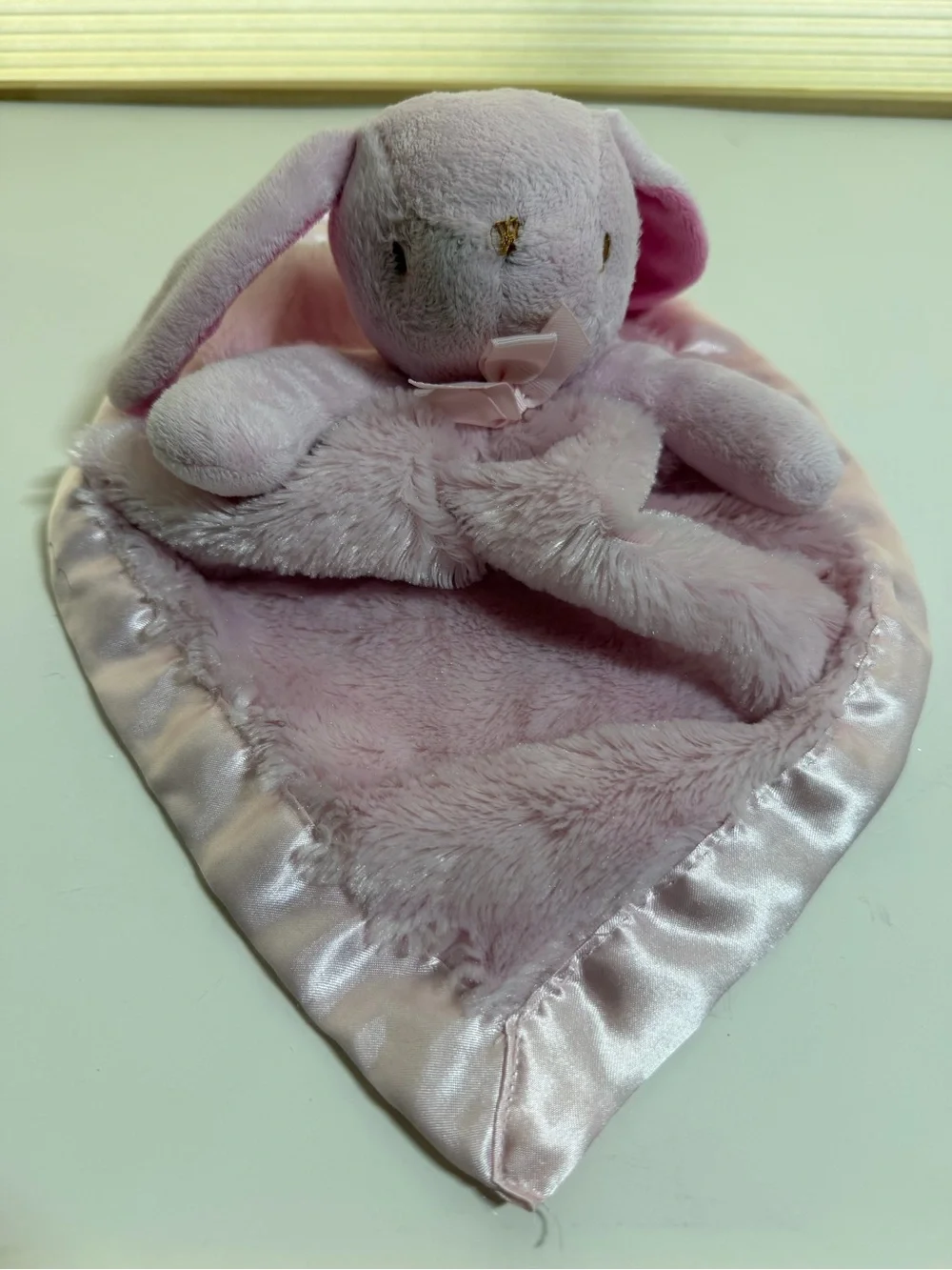 Blankets & Beyond Plush Pink Bunny Lovey Security Blanket Soft Comfort for Kids
